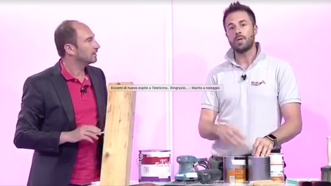 Eccomi di nuovo ospite a Teleticino..
Ringrazio ancora di cuore Gianfranco De Santis e Sara Bellini. In questo video spiego qualche trucchetto per mantenere in buono stato il mobilio esterno..
Giovedì alle 18:20 sarò nuovamente ospite della trasmiss